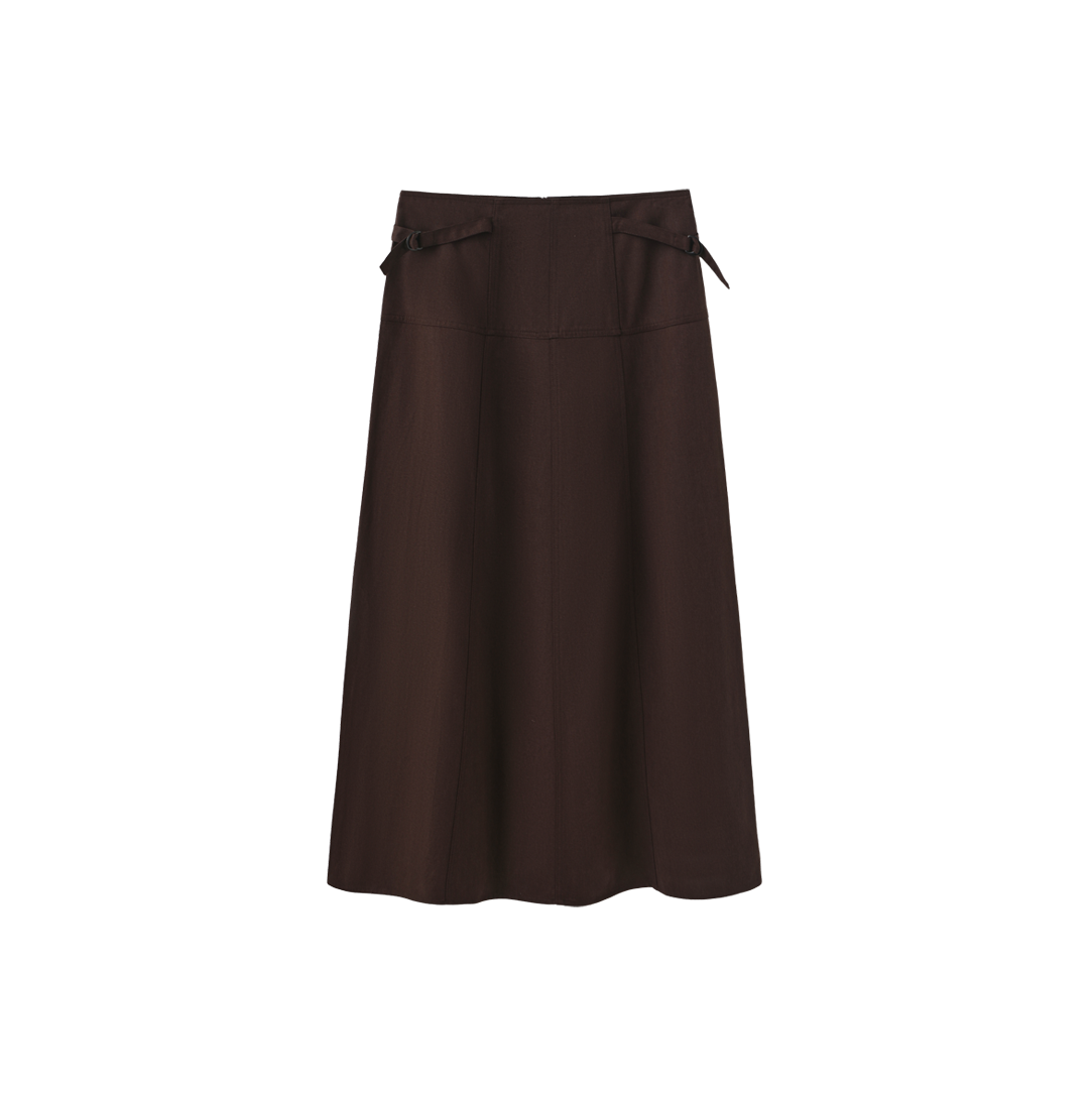 Side Buckle Denim Rings Skirt