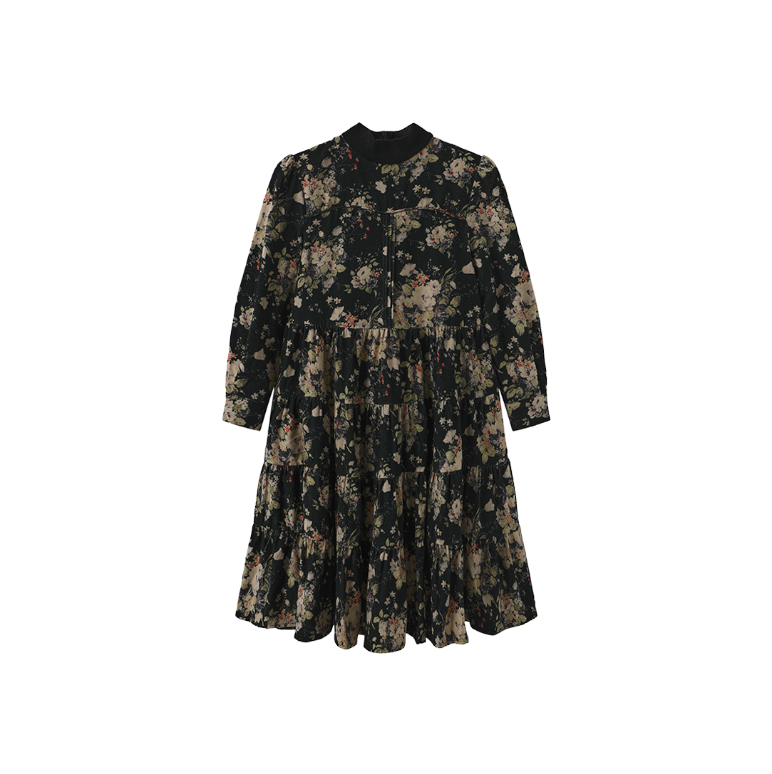 Tiered Corduroy Midi Dress
