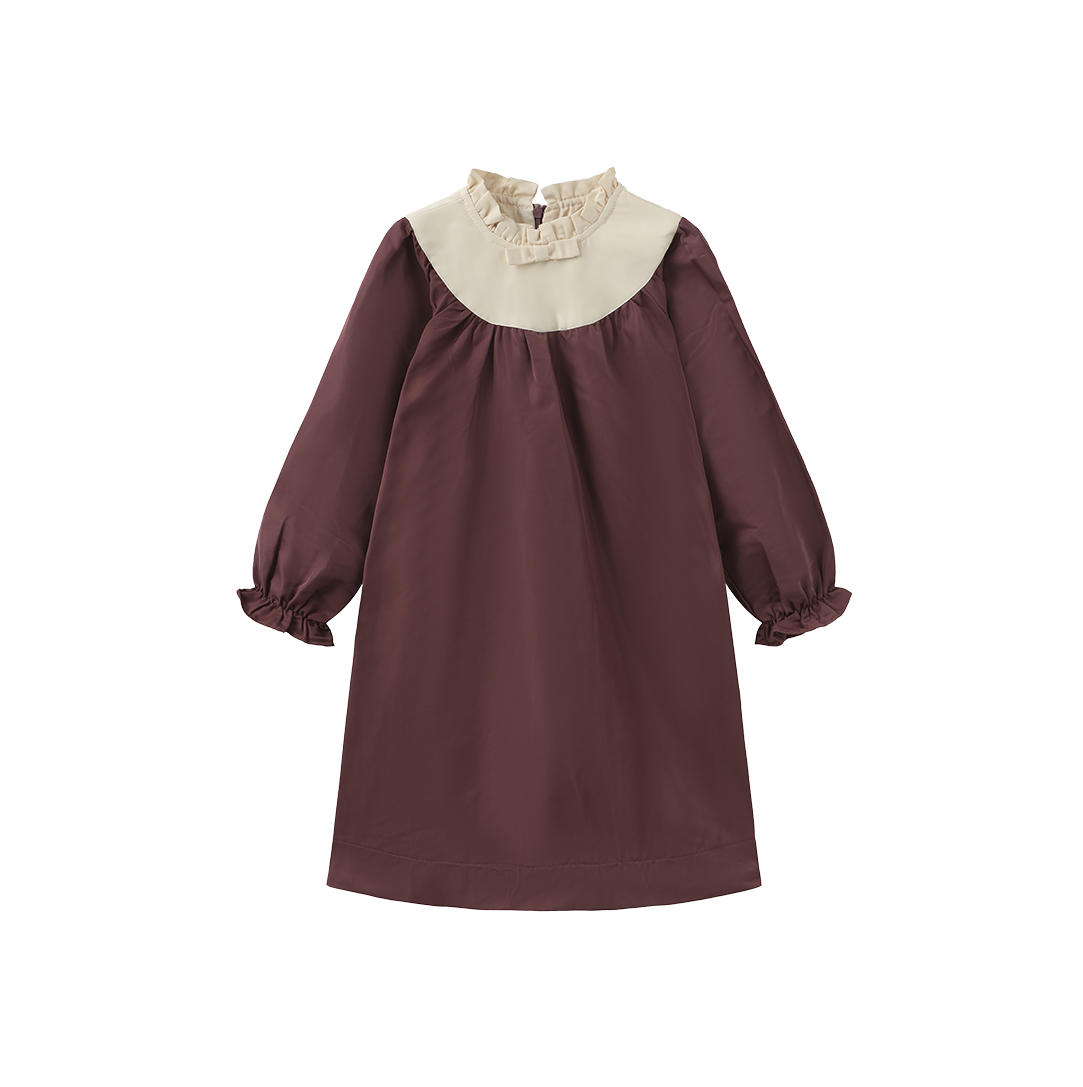 Quilted Neck Taffeta Dress