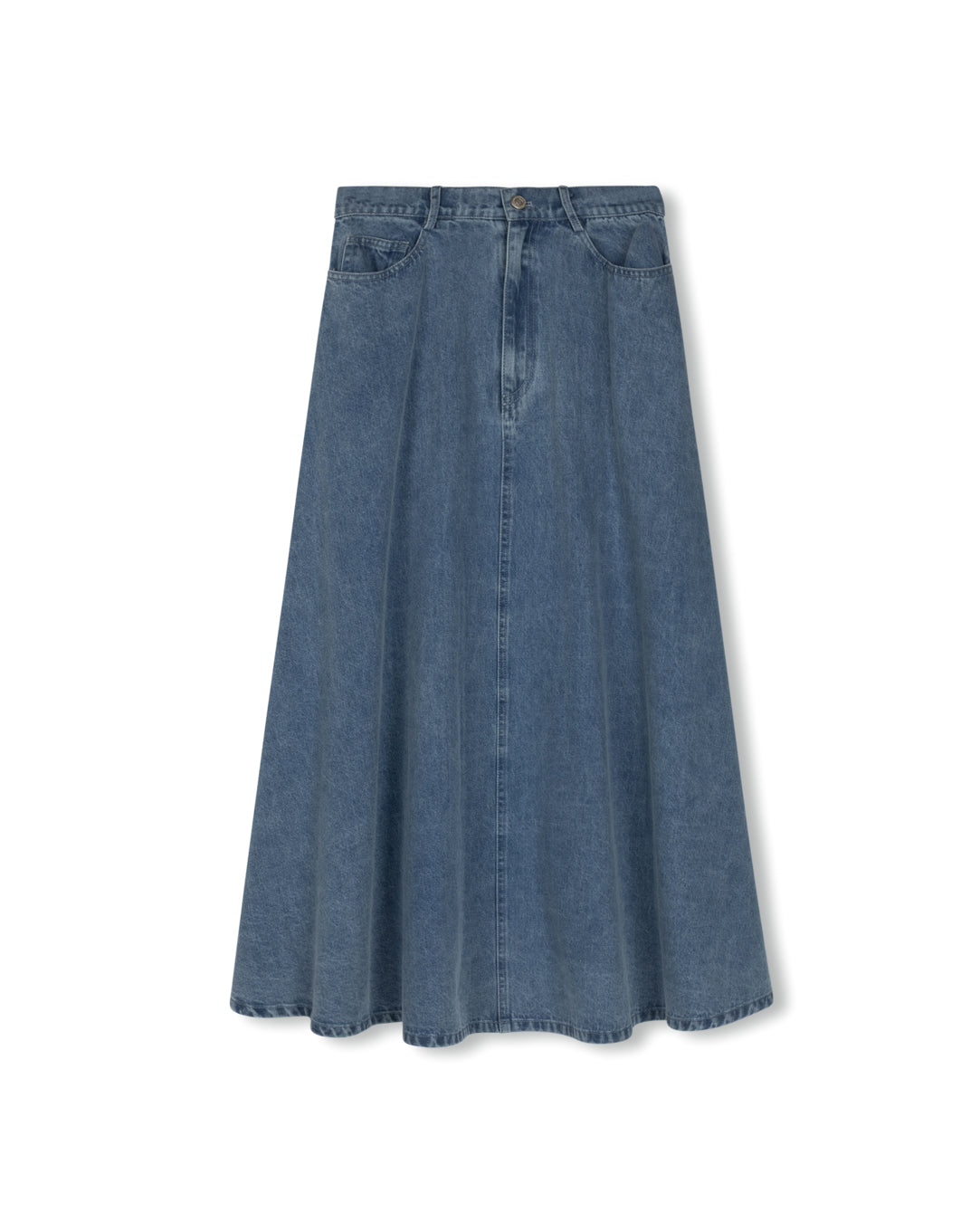Denim Panel Flair Skirt - Junees
