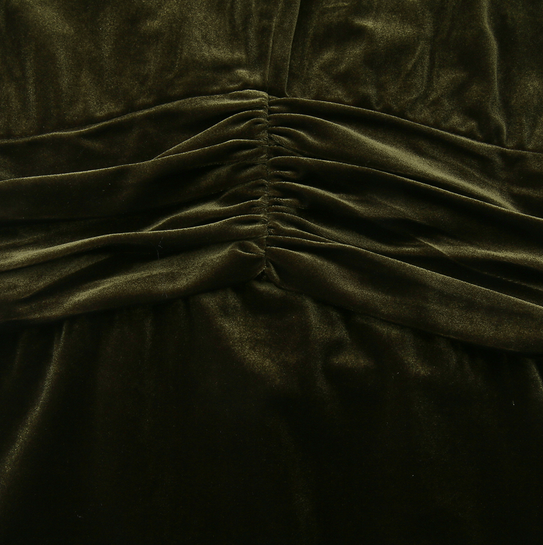 Twist Neck Velvet Dress