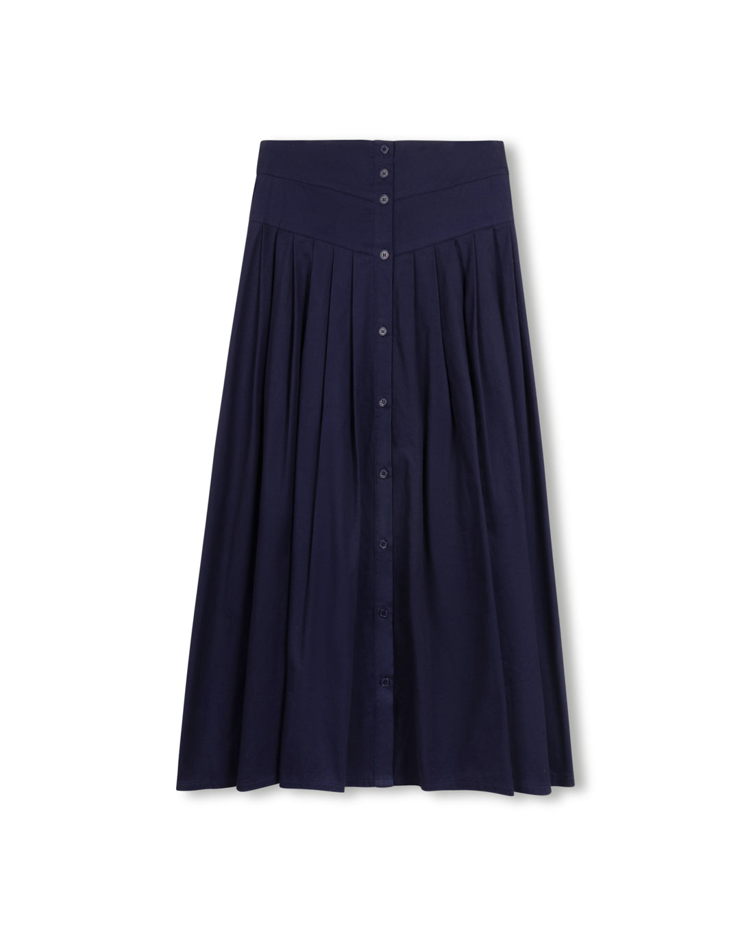 Chino Pleat Button Down Skirt