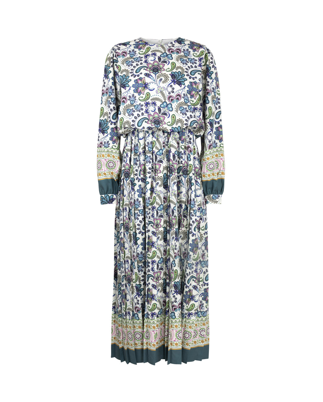 Paisley Printed Pleated Dress