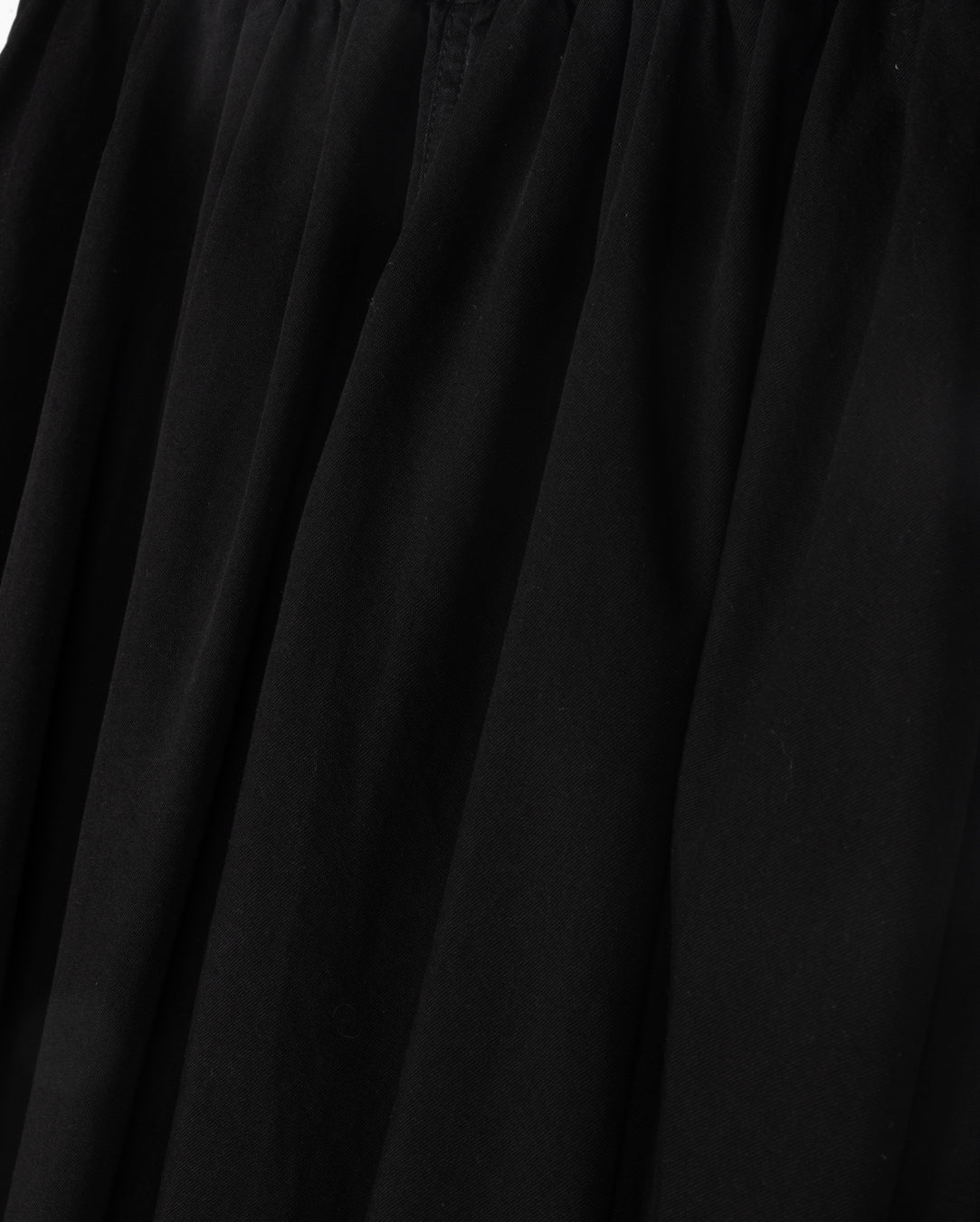 Gathered Elastic Waist Maxi Denim Skirt