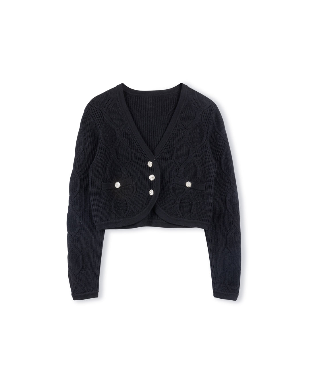 Braided Trimmed Crop Cardigan W-15614