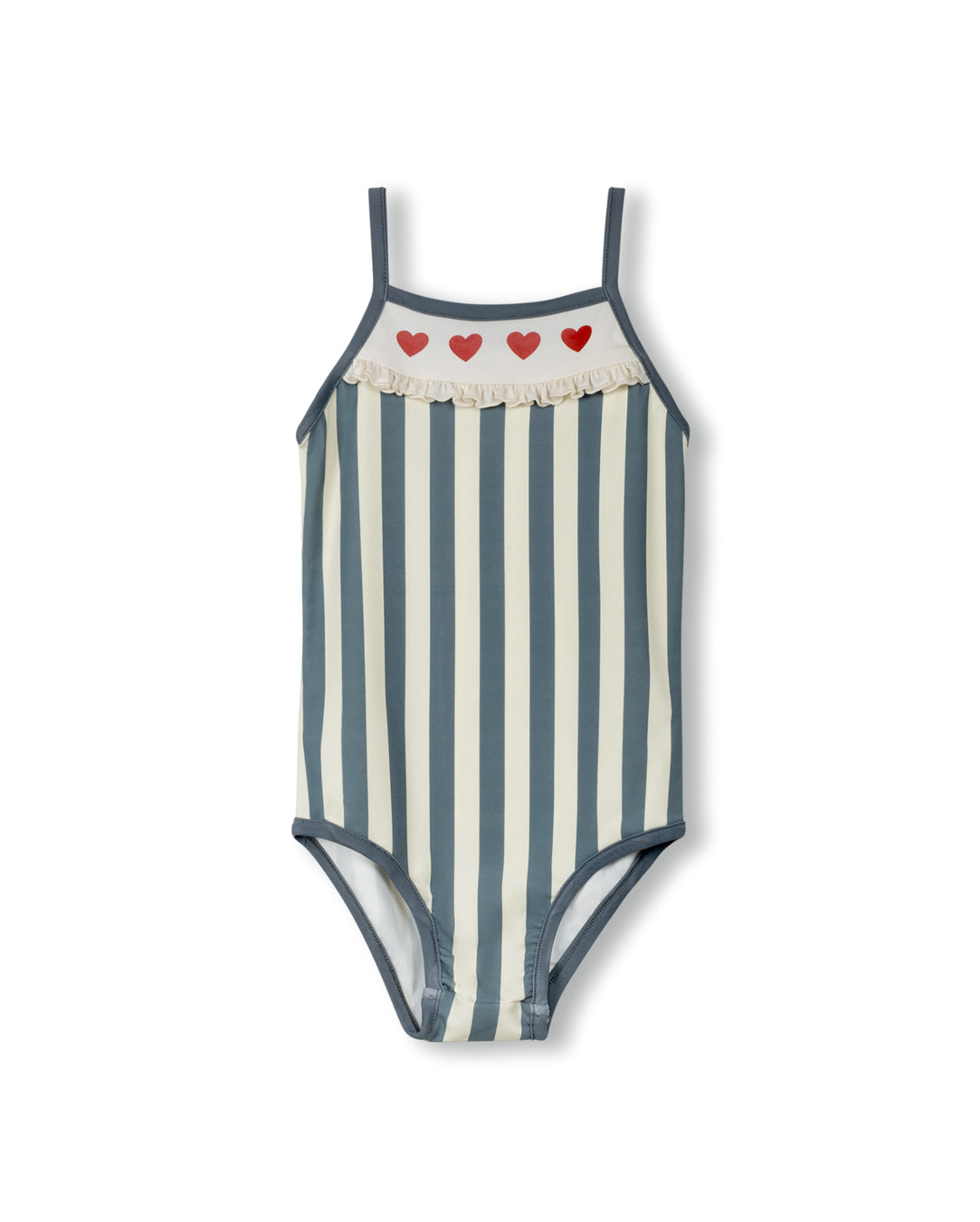 Wide Stripe Heart Trim Bathing Suit
