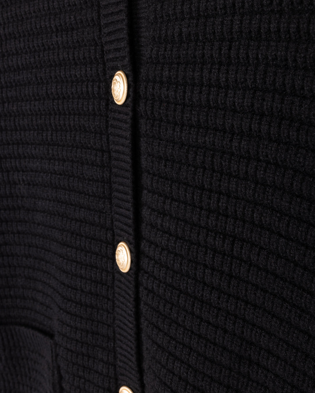 Knit Gold Button Cardigan W-23175