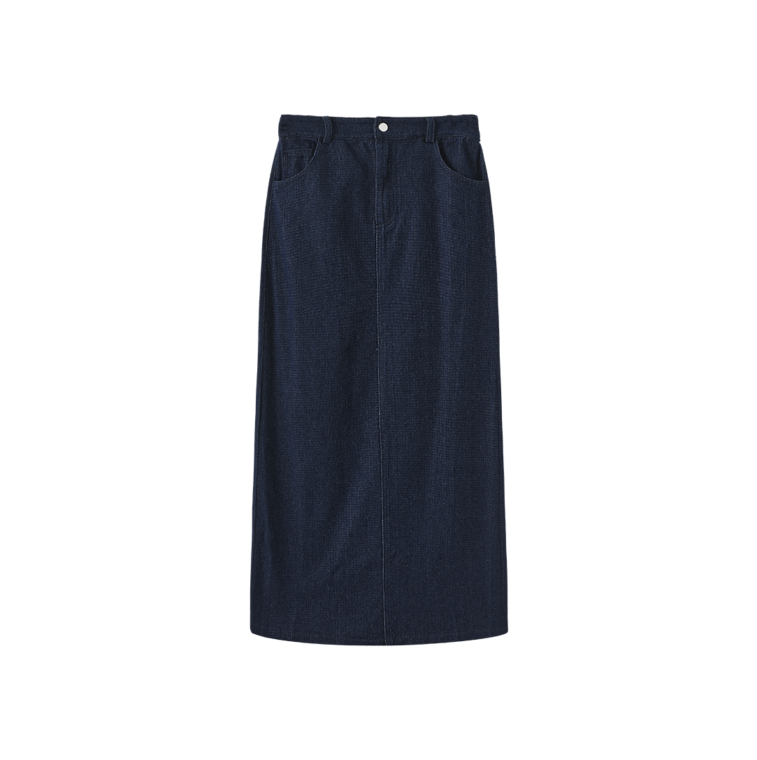 Designed Fly Front Denim Skirt
