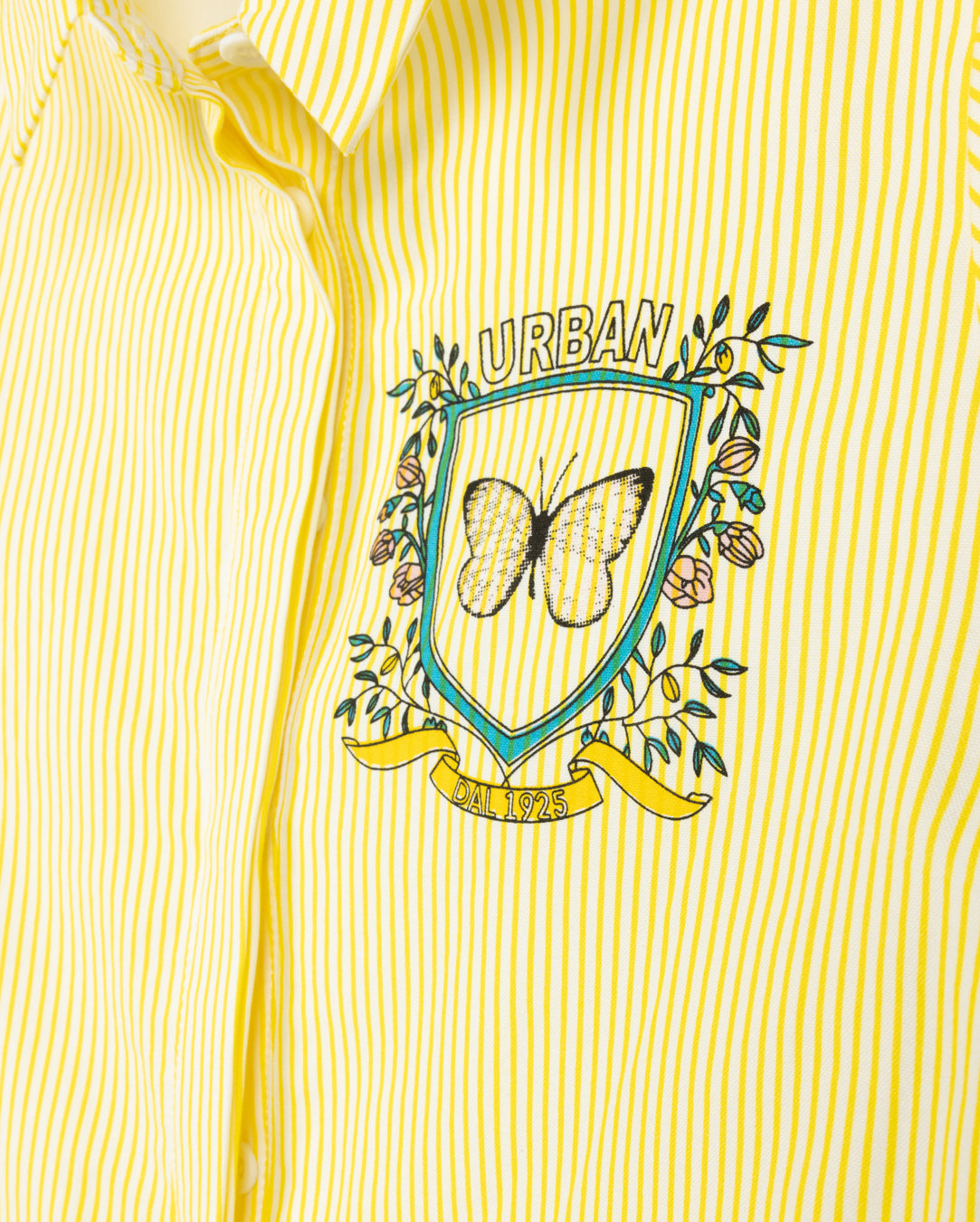 Pinstriped Butterfly Logo Blouse - Junees