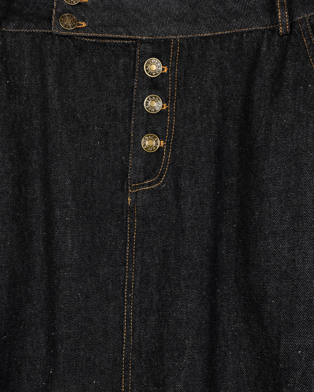 Straight Button Denim Skirt