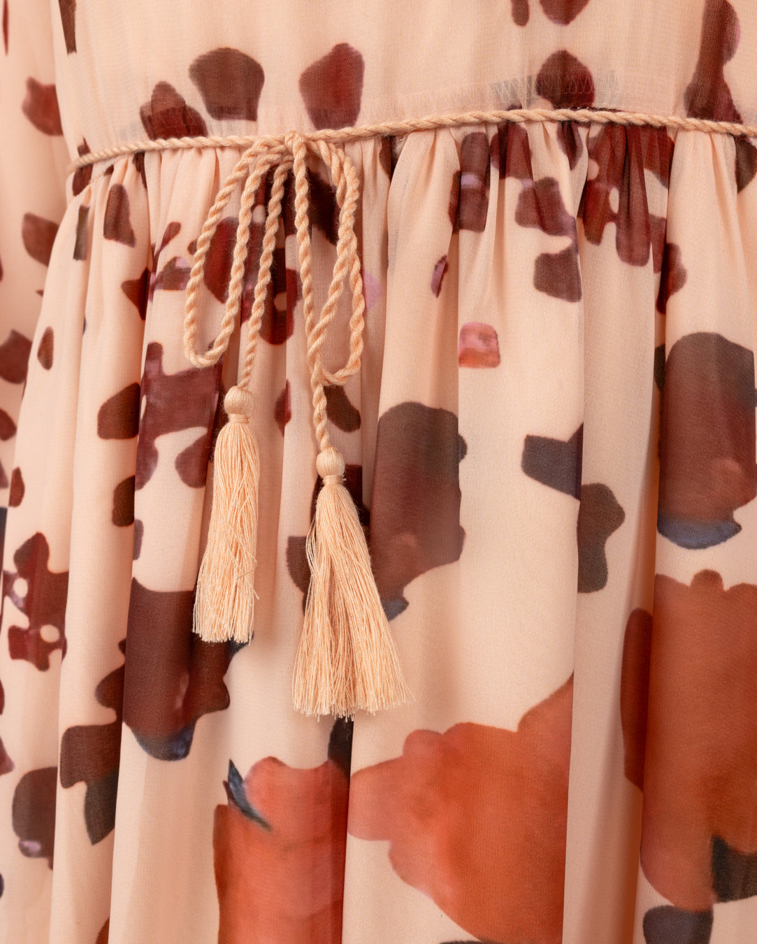 Diagonal Printed Chiffon Dress