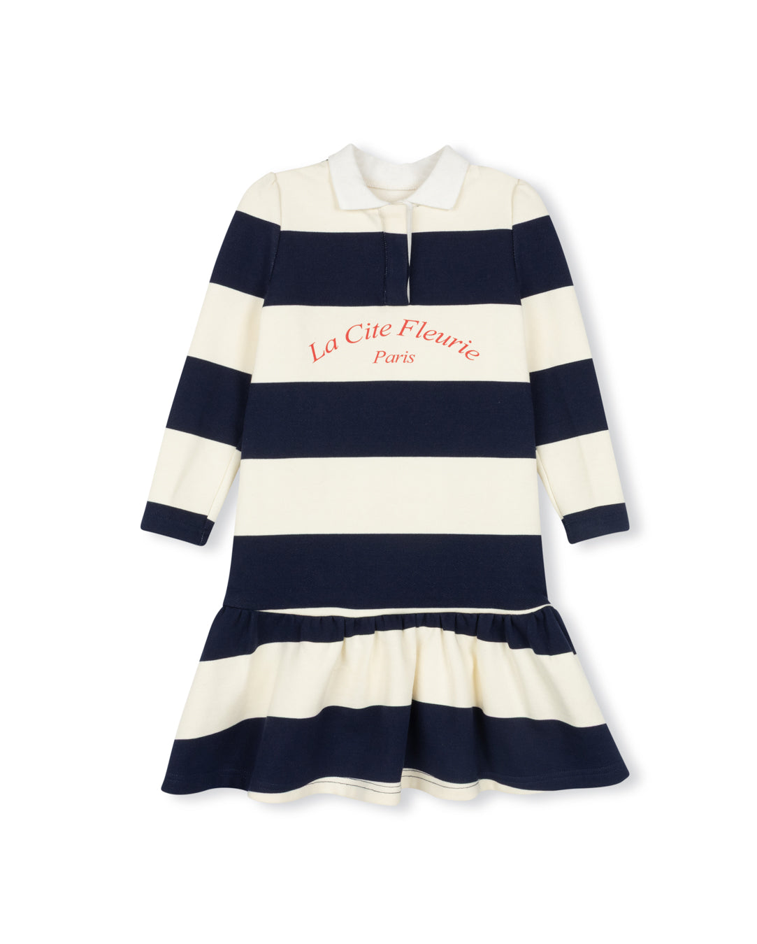 Plush Striped Sweatshirt Dress