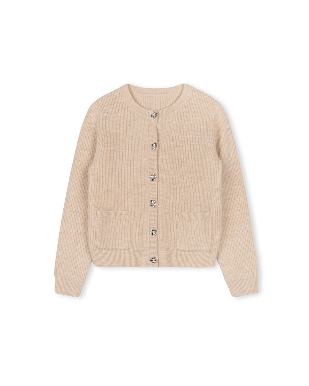 Crystal Button Cardigan W-23160