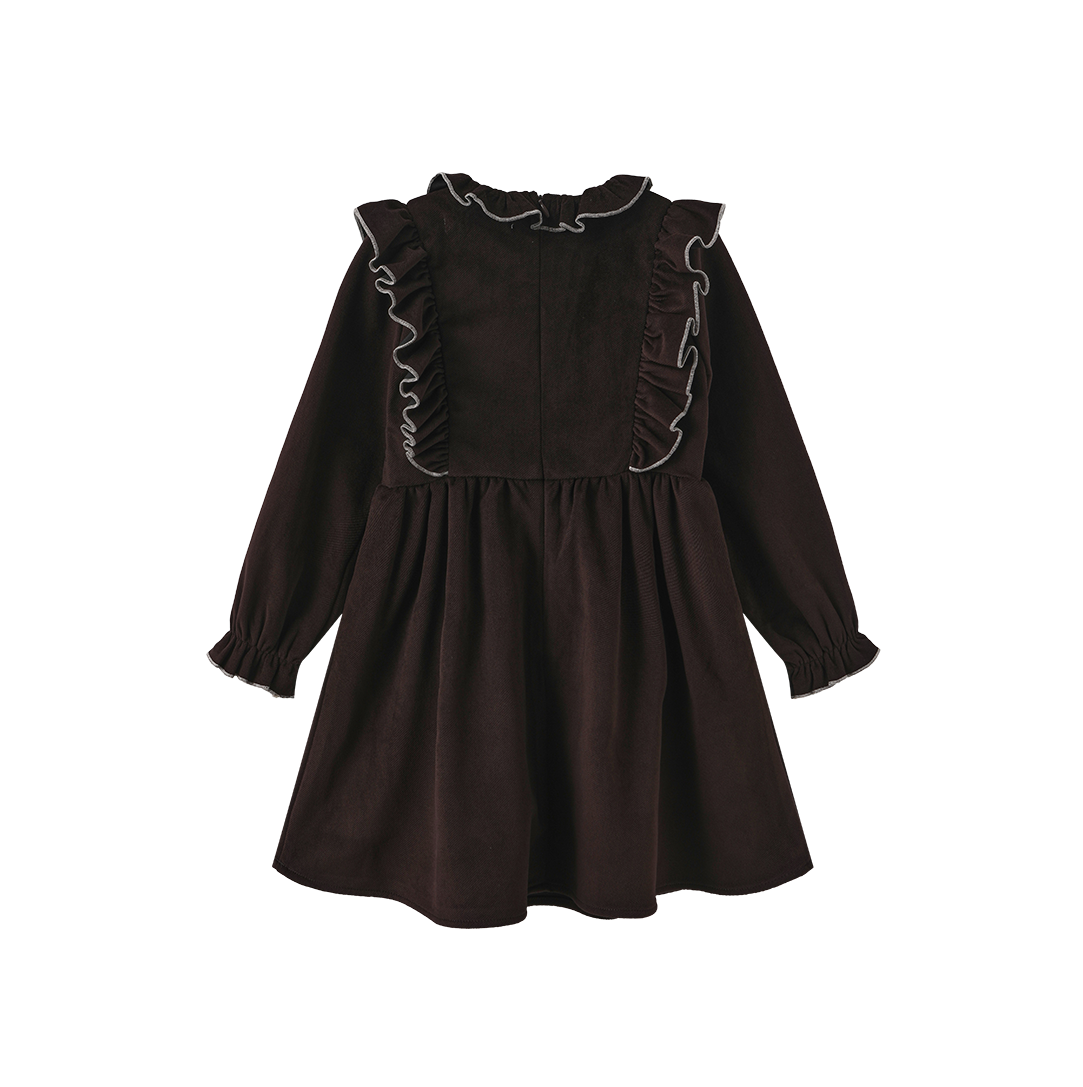 Lino Ruffle Trim Dress
