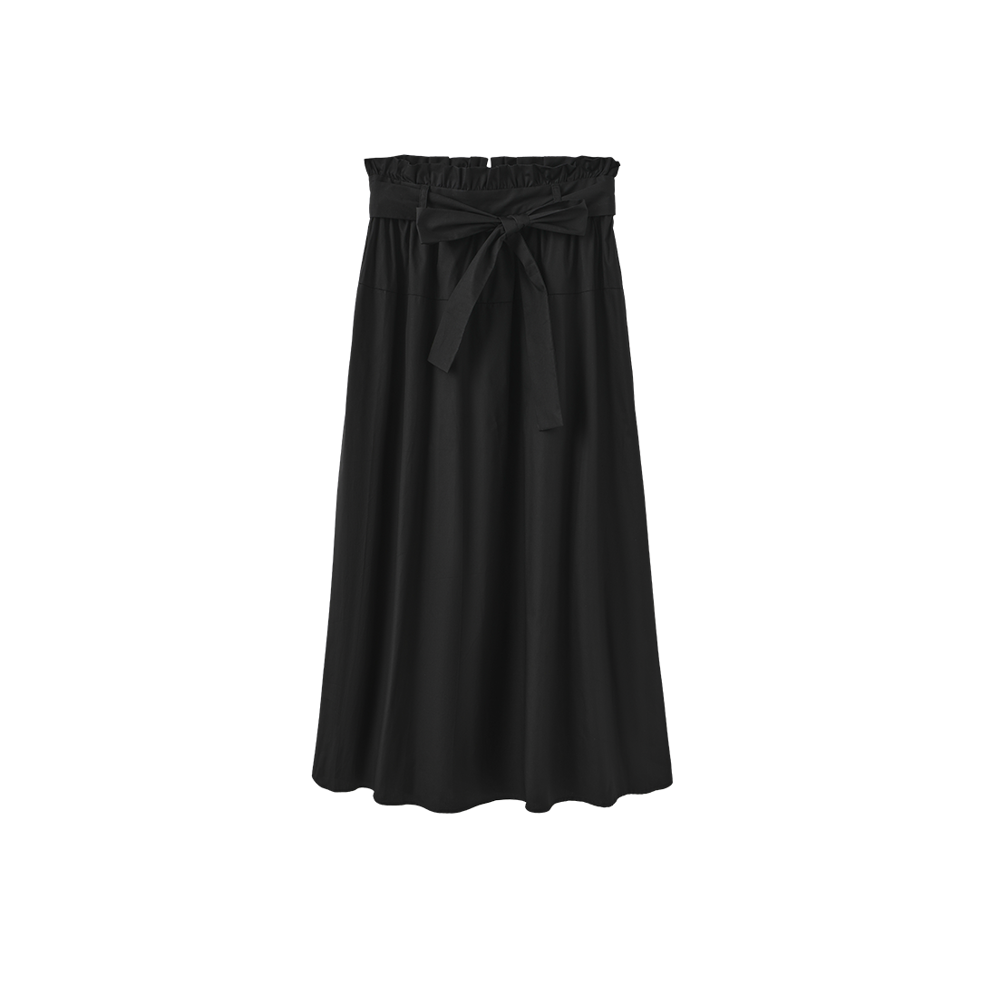 Taffeta Waisted Maxi Skirt