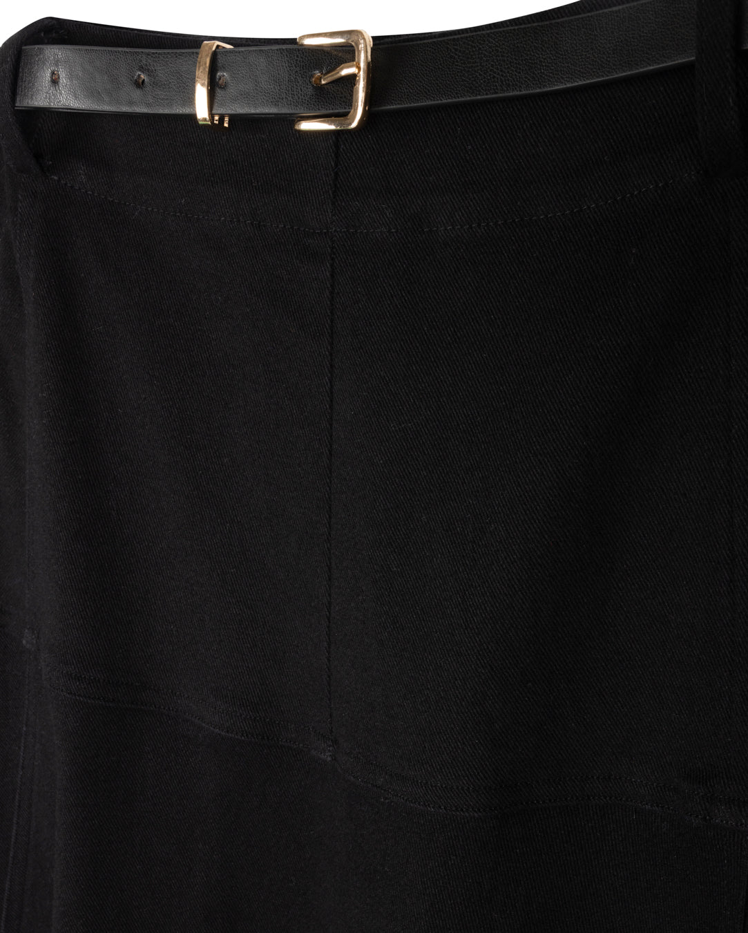 Drop Seam Paneled Denim Skirt