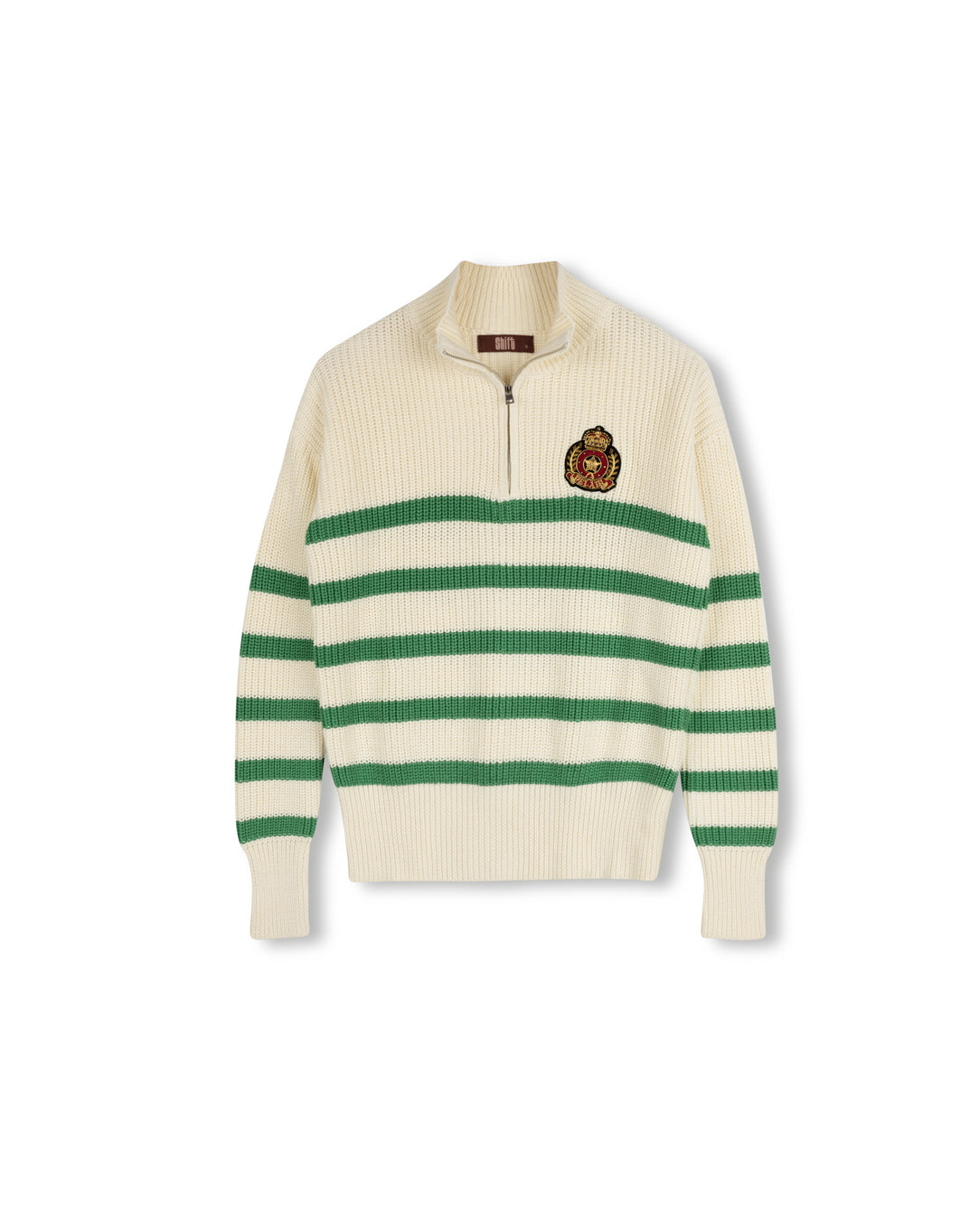 Stripe Quarter Zip Sweater