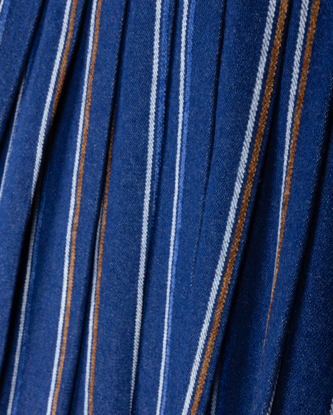 Shaft Denim Striped Pleated Skirt