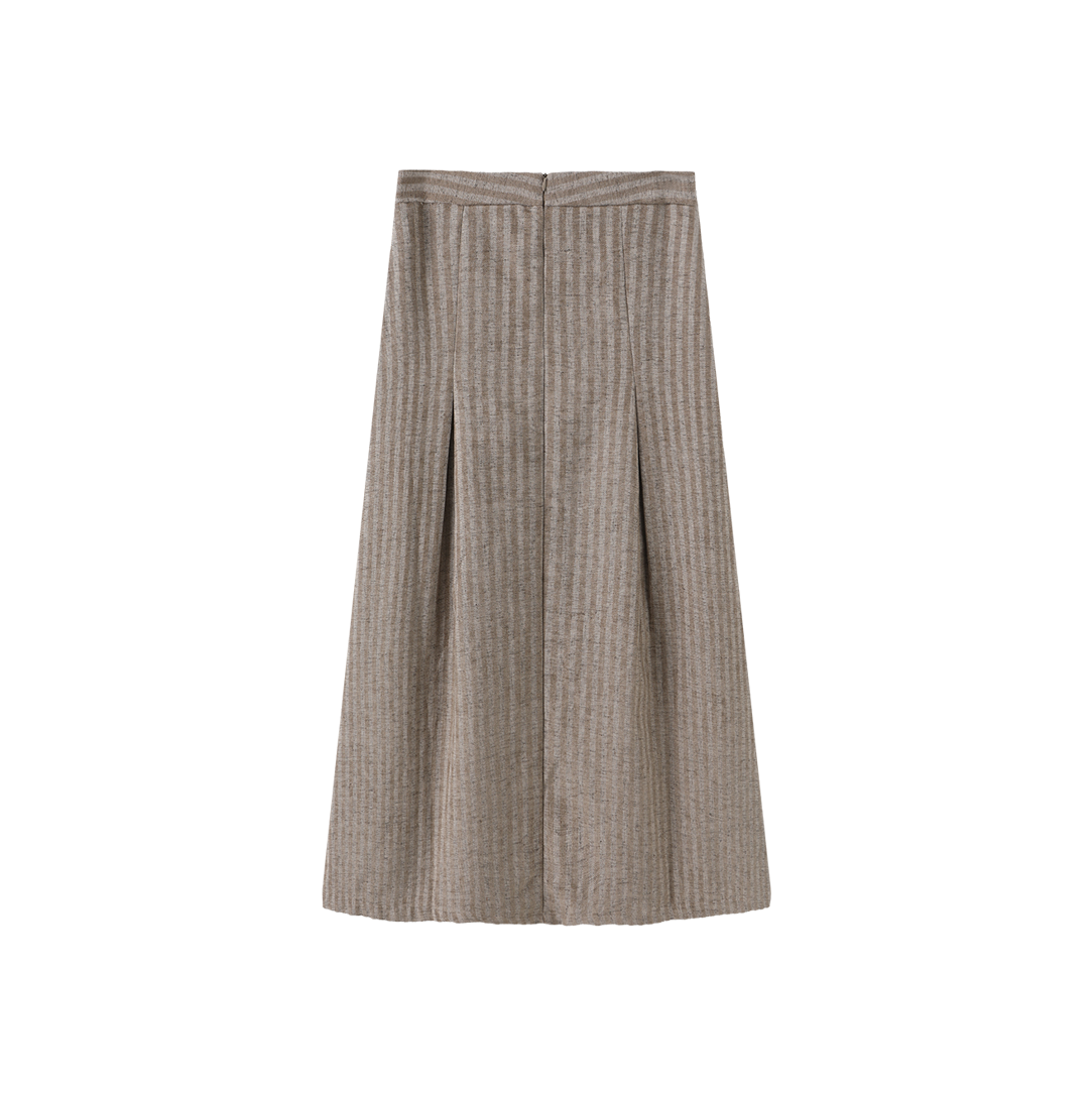 Pinstripe Pleated Skirt