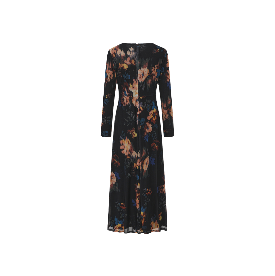 Floral Mesh Twist Dress