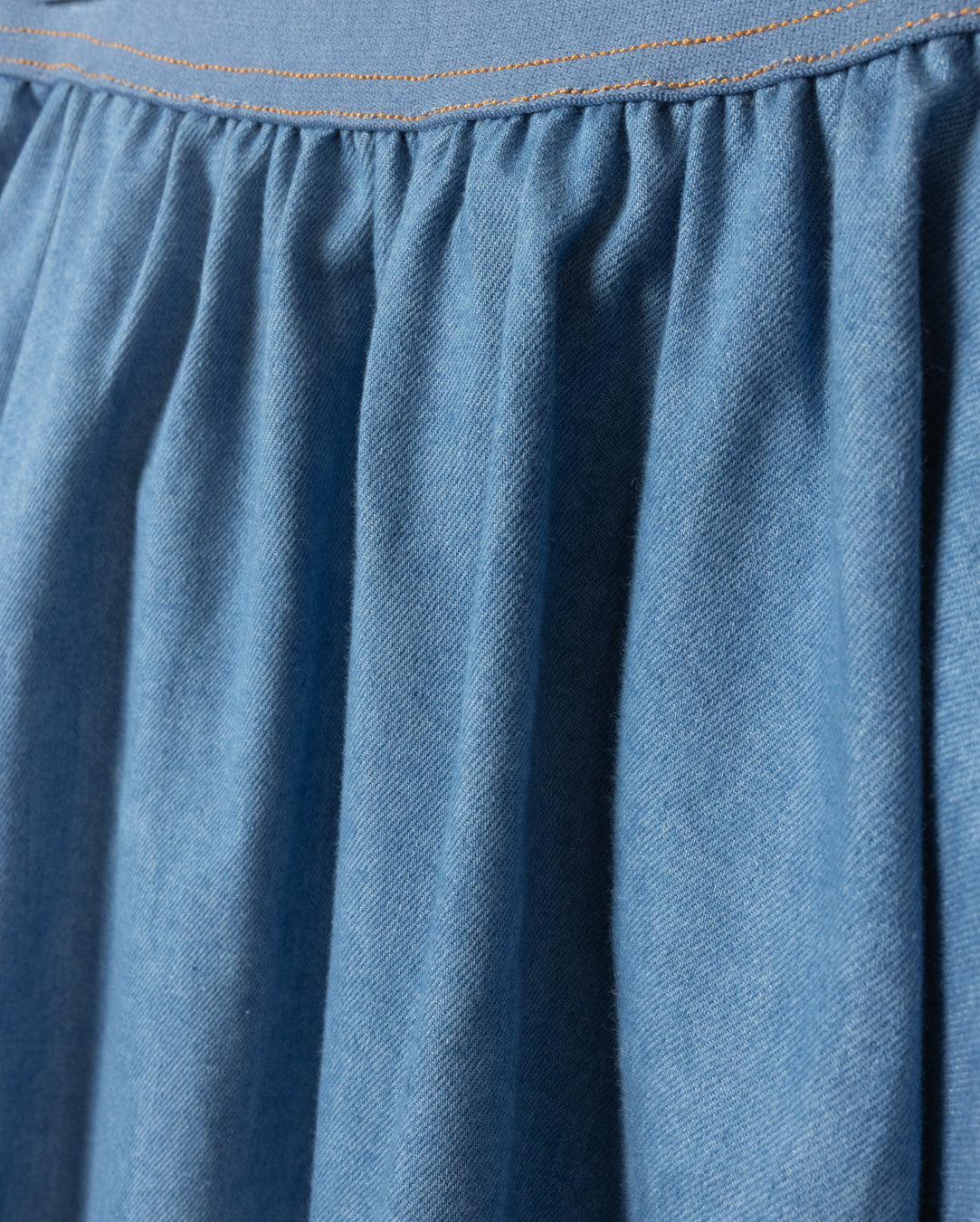 Denim Wide Elastic Band Skirt - Junees