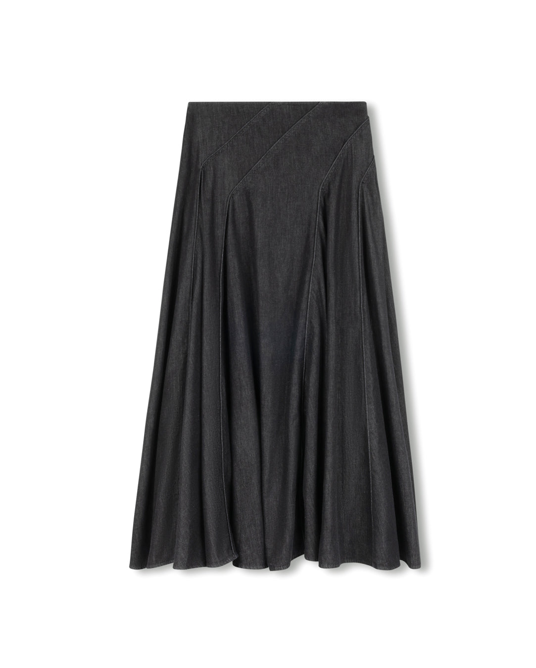 Chambray Stitched Detail Skirt - Junees