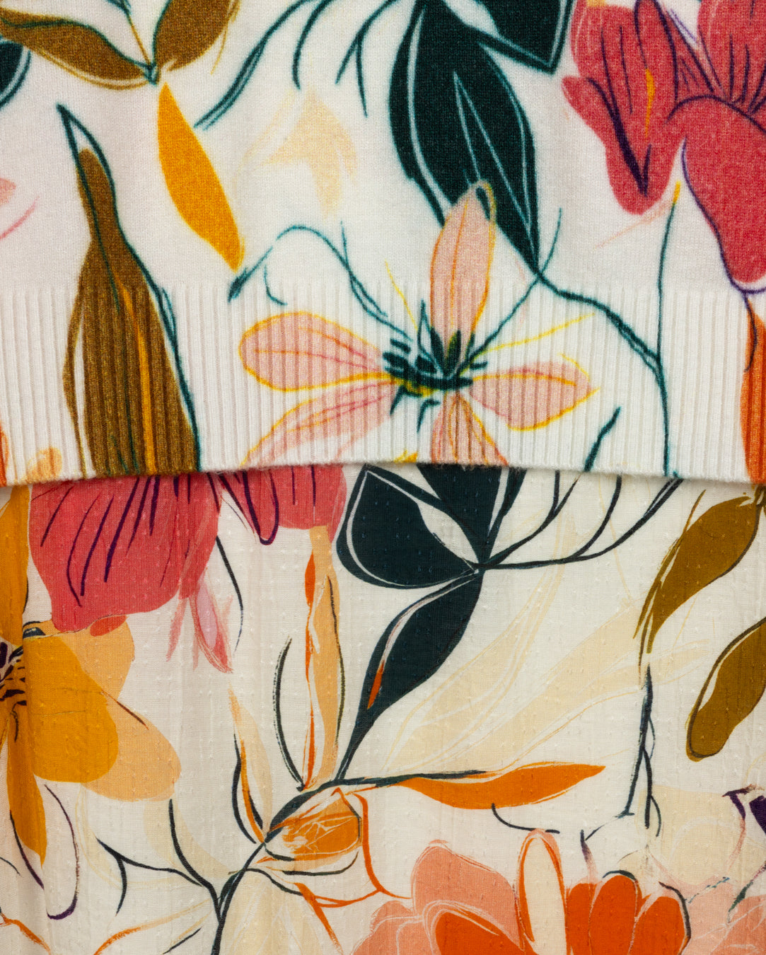 Textured Big Floral Jumper And Sweater