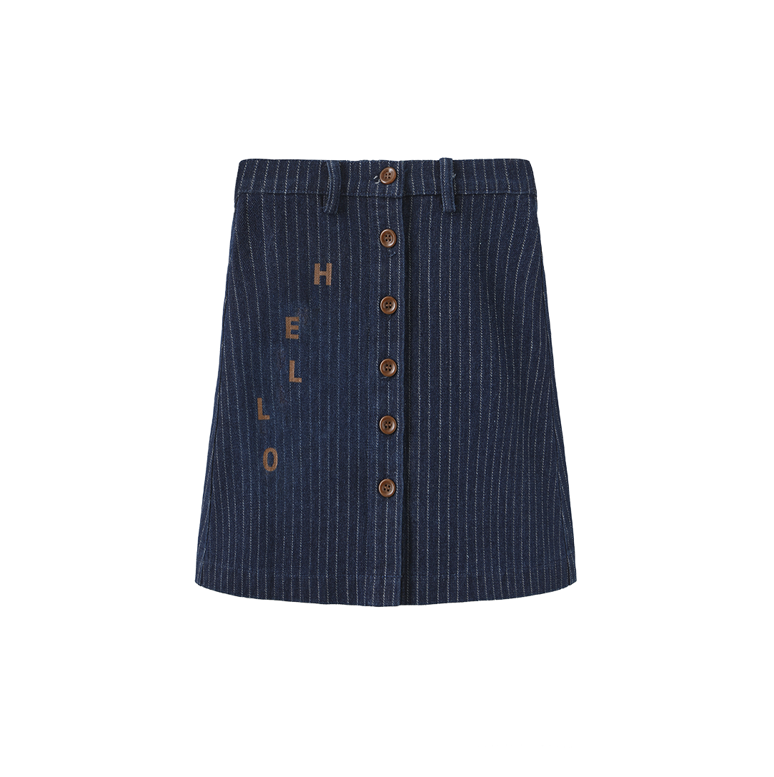 Lali Pinstriped Denim Skirt