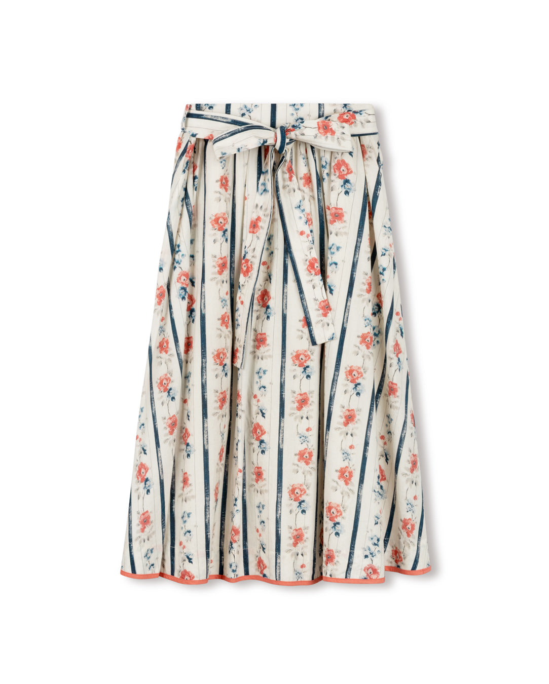 Benny Pleat Midi Floral Print Skirt
