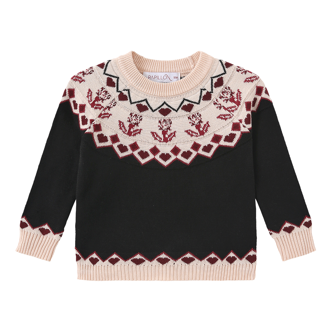 Fair Isle Neck Knit Set