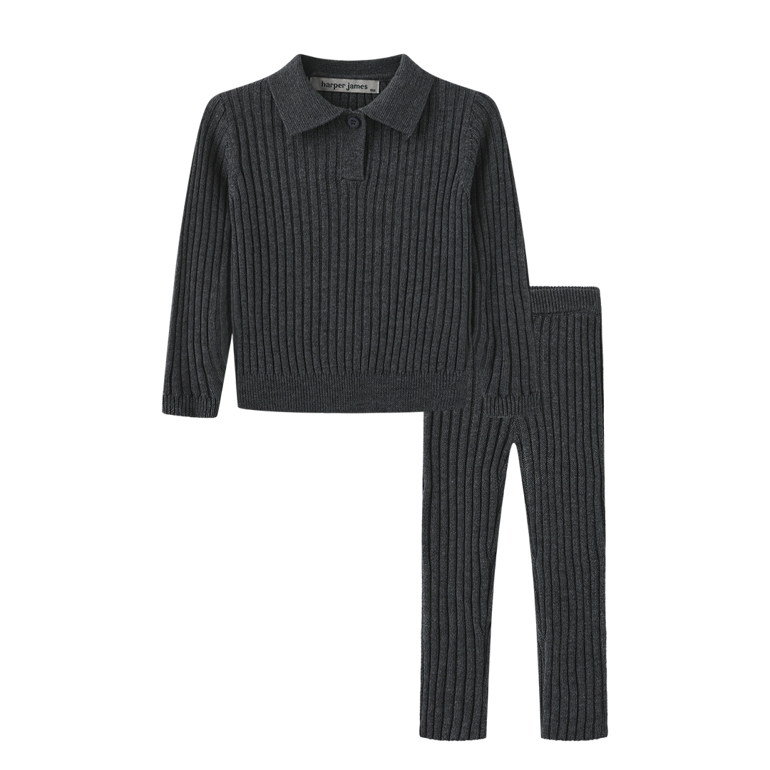 Ribbed Knit Baby Boy Legging Set