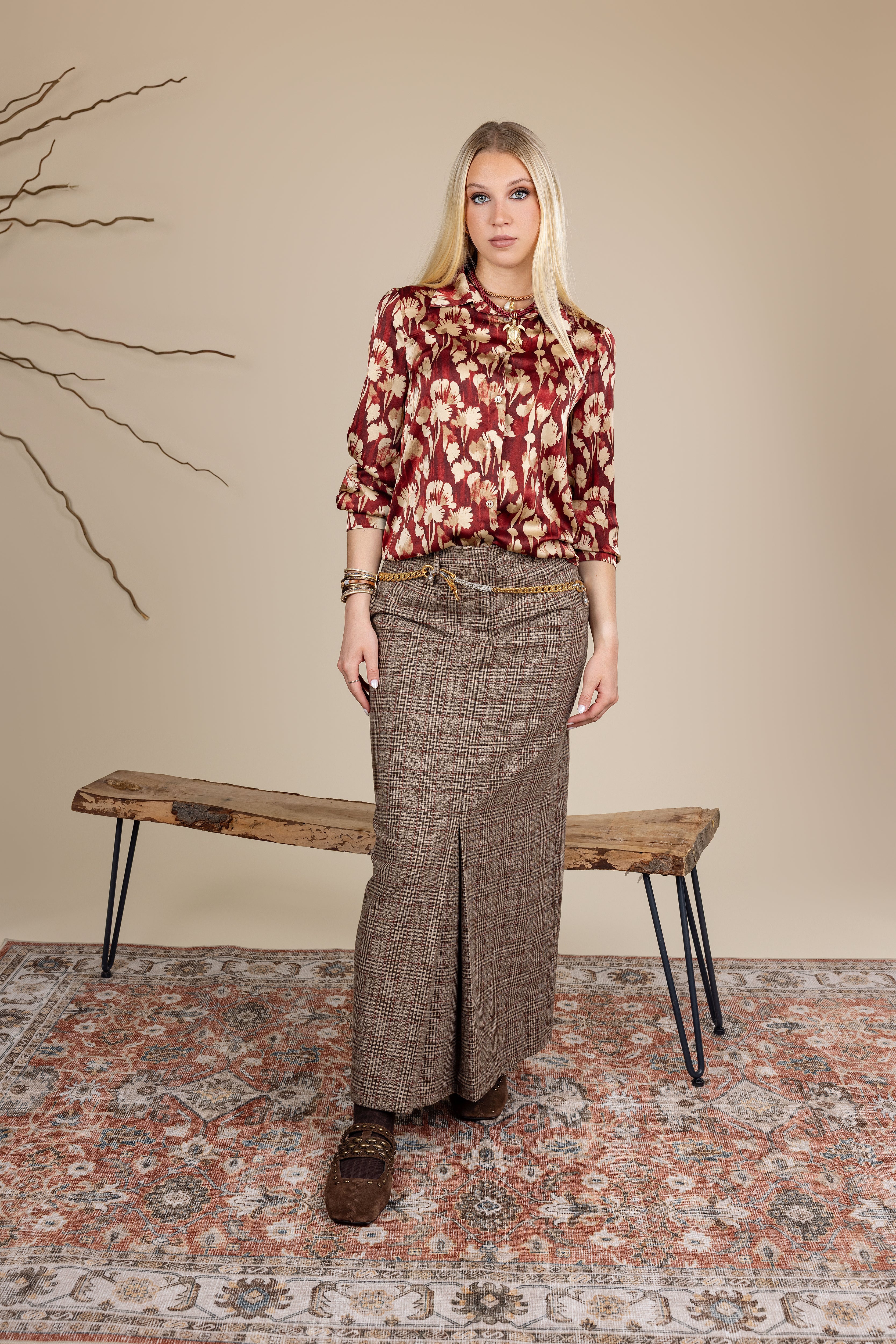 Dano Plaid  Straight Skirt