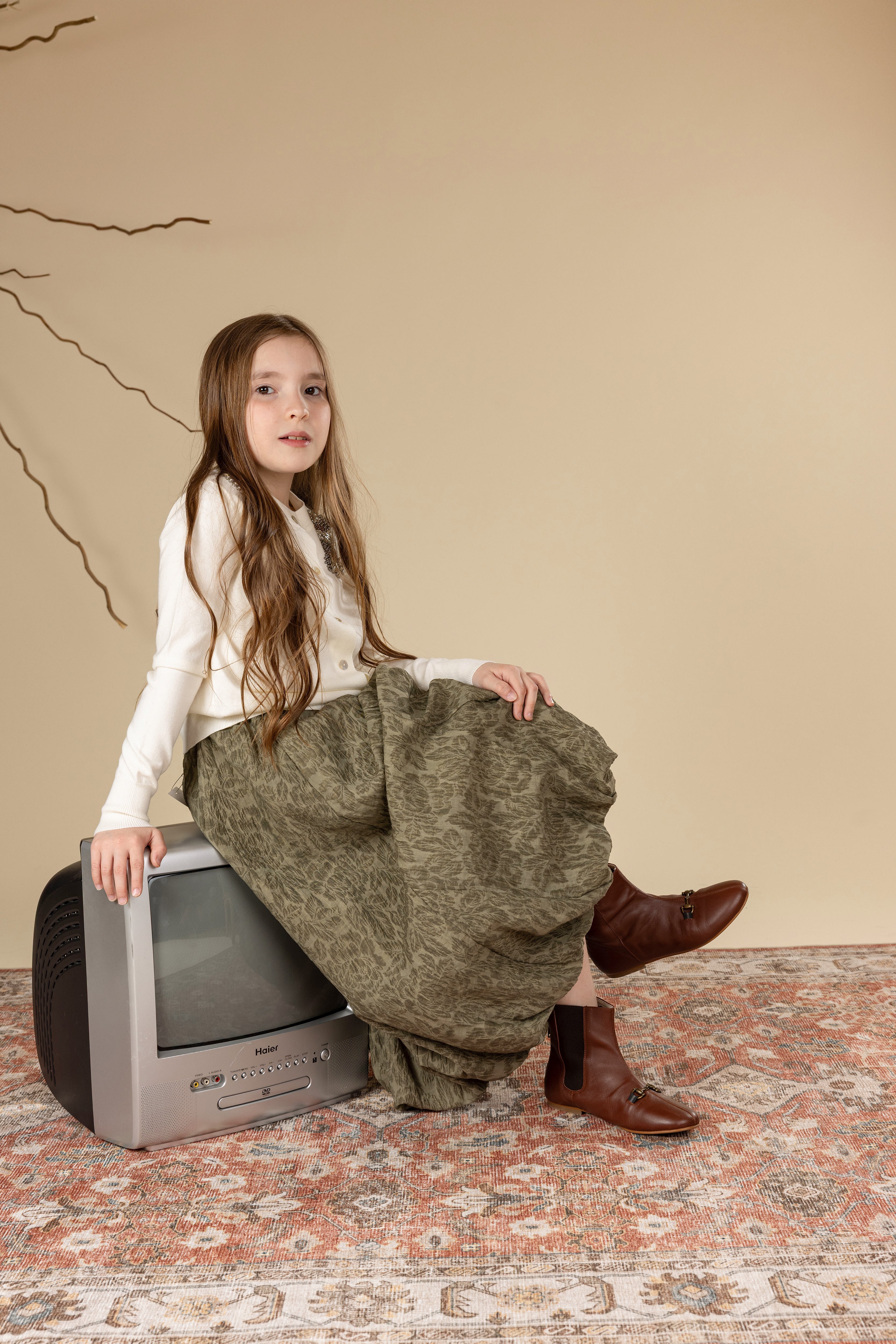 Jacquard Flowy Skirt