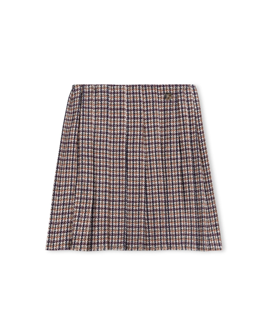 Velvet Houndstooth Wrap Skirt