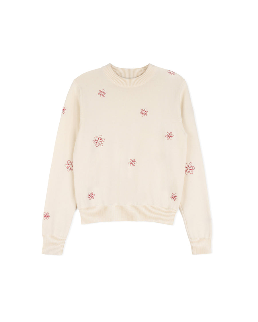 Hurley - Embroidered Flower Print Sweater