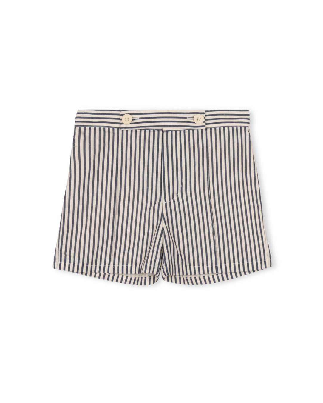 Button Placket Striped Shorts