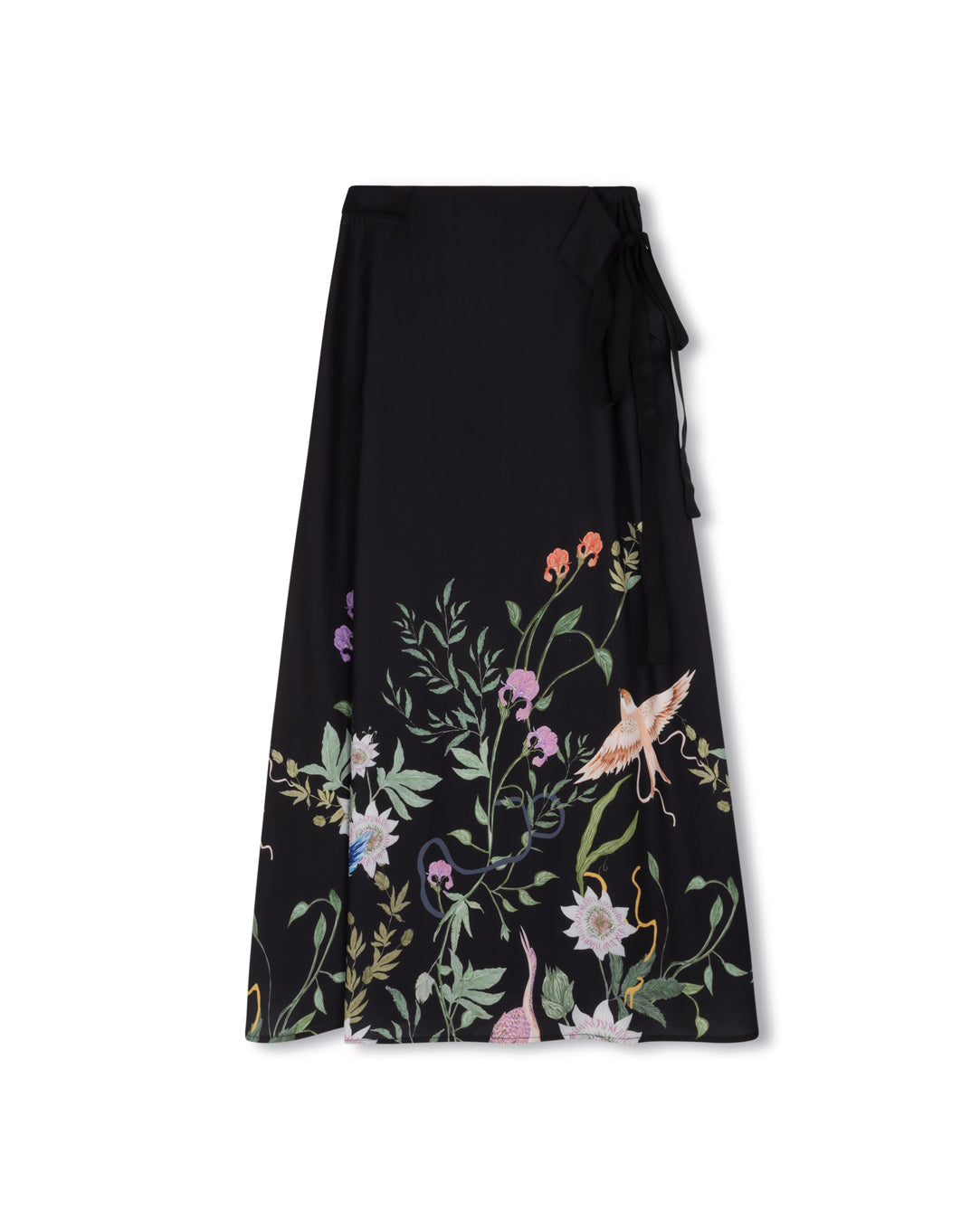 Hyer Crepe Ribbon Belt Skirt