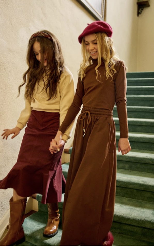 Drawstring Sweatshirt Skirt