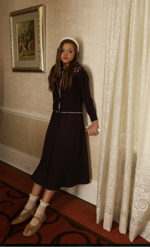 Embroidered Knit Cardigan And Slip Dress