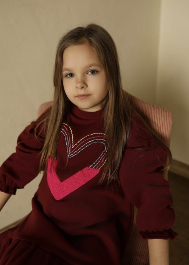 Half Stitched Heart Sweatshirt Dress