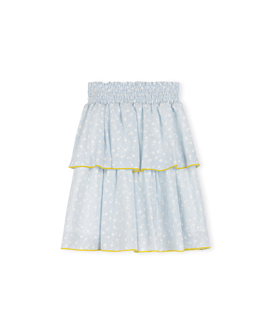 Arthur - Embroidered Daisy Double Ruffle Skirt