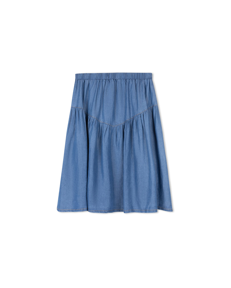 Cedar - Thin Denim V Stitch Skirt