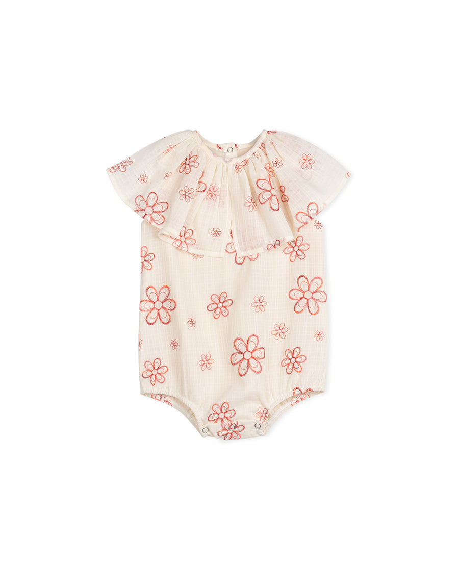 Hurley - Embroidered Flower Print Romper