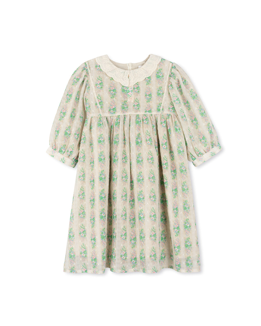 Nordica - Scalloped Collar Floral Printed Dress