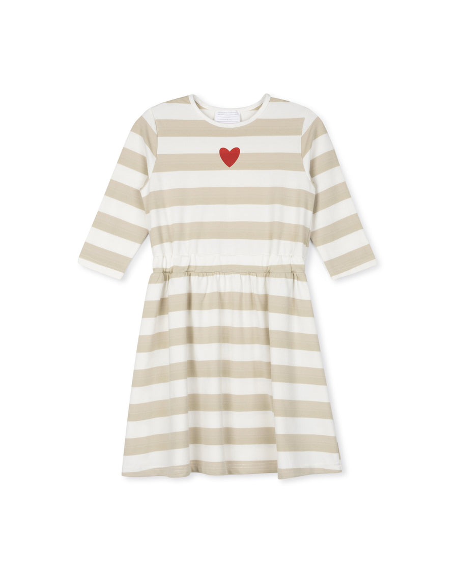 Pique Striped Heart Tee Dress
