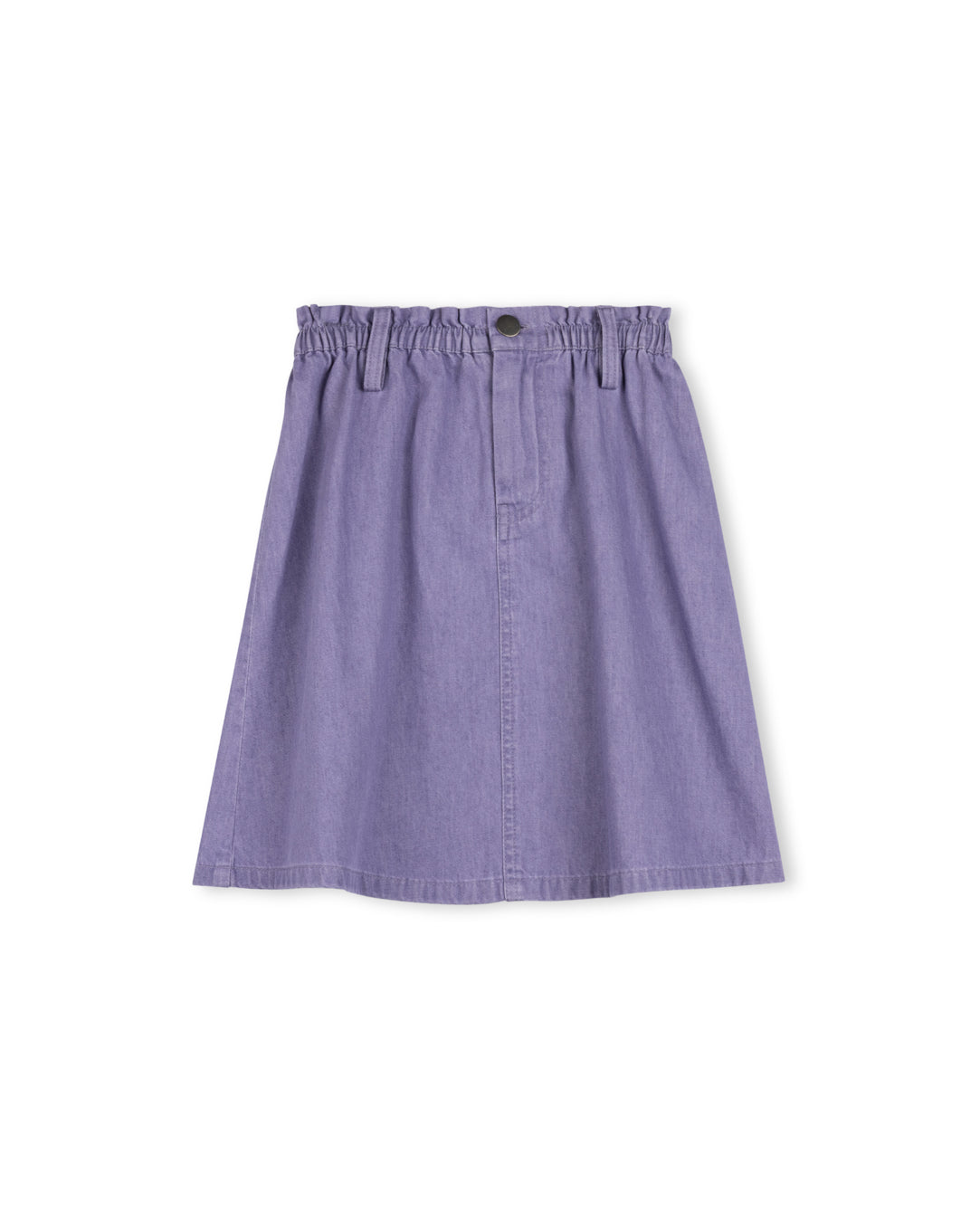 Denim Straight Fly Front Short Skirt