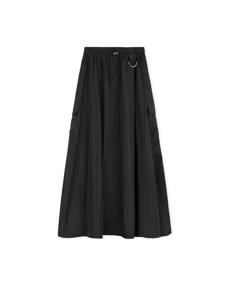 Toggle Waisted A-line Pocket Skirt