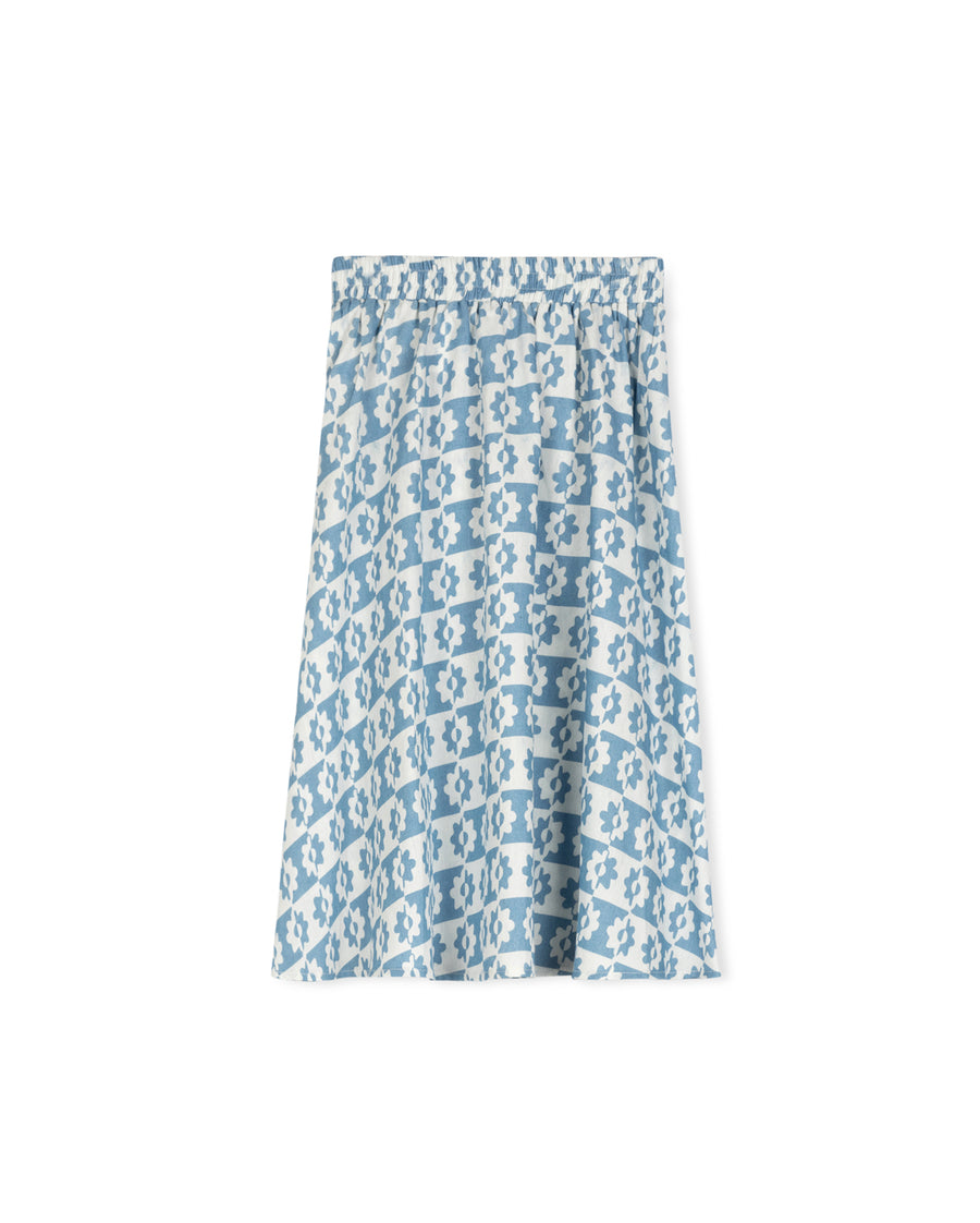 Casco - Denim Floral Flare Skirt