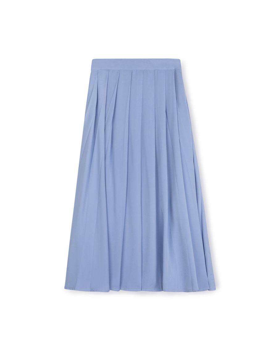 Homan - Pleated Silk Maxi Skirt