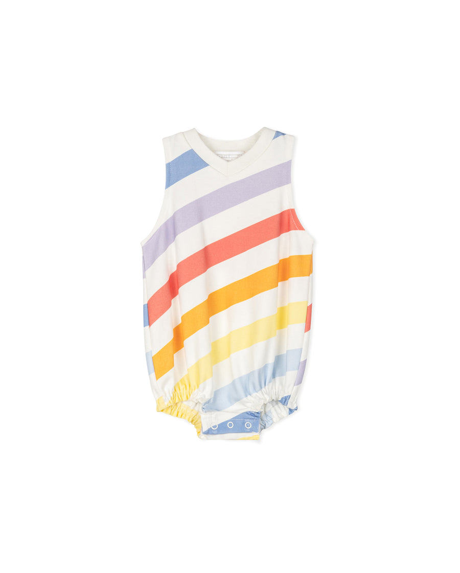Rainbow Striped T-shirt Romper